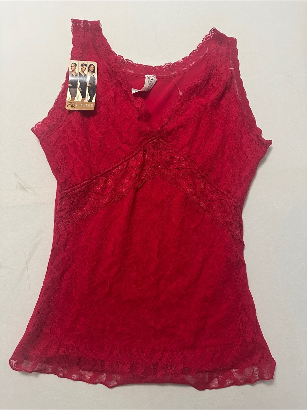 Flexees Red Lace V-Neck Camisole